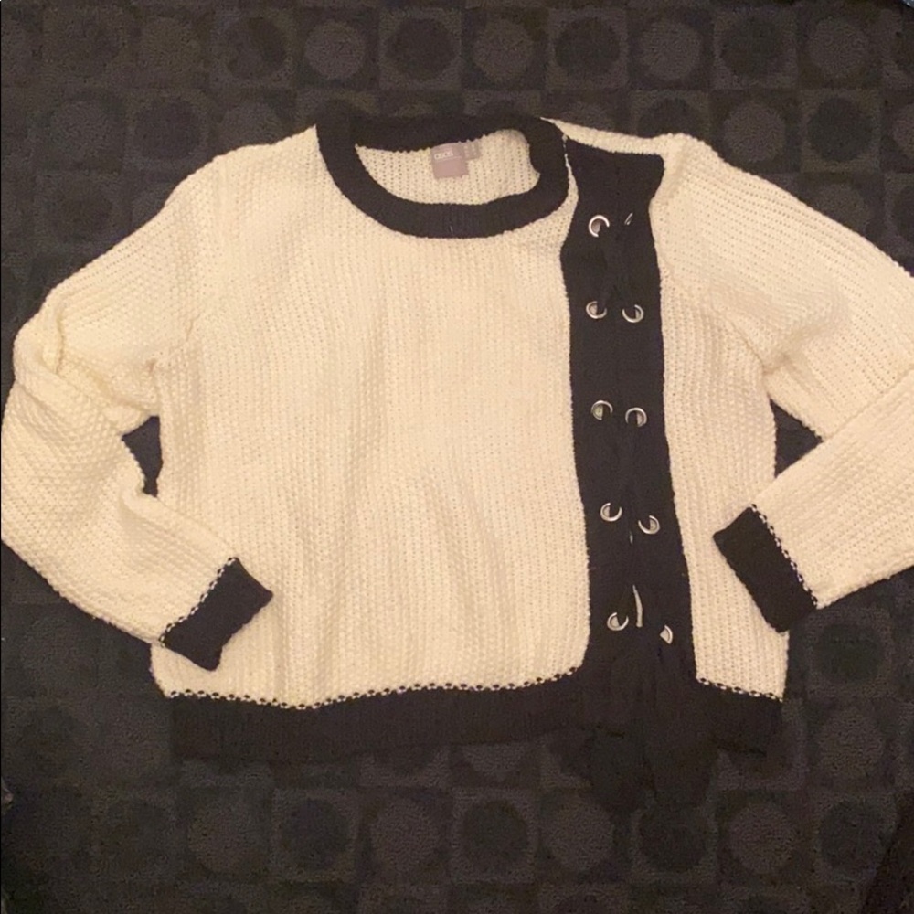 ASOS crochet sweater with ribbon detail